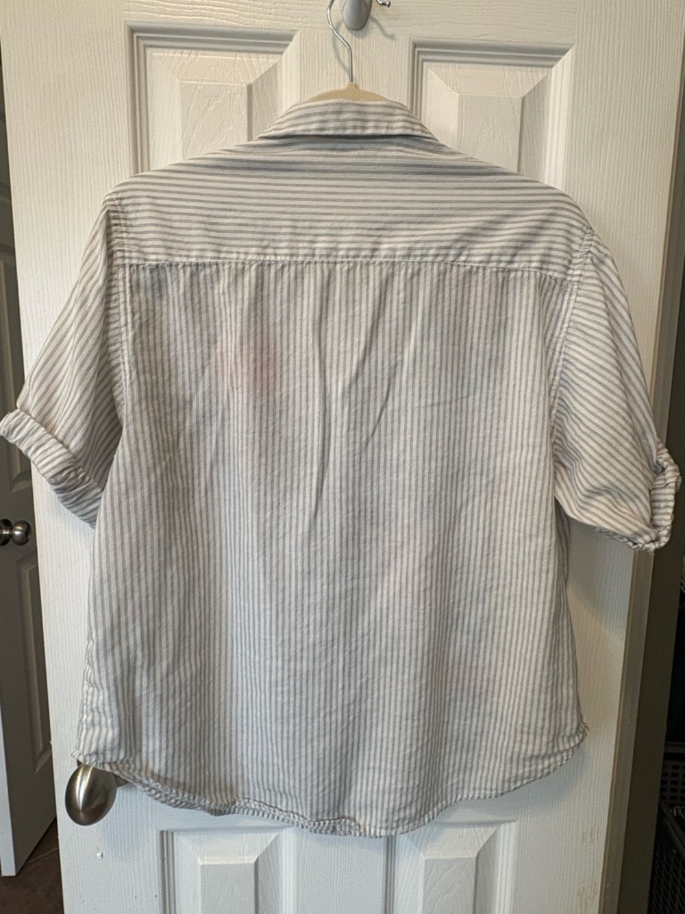 Kyla Sea Women's Blue Stripe Embroidered Button-Down Shirt - Picture 2 of 11
